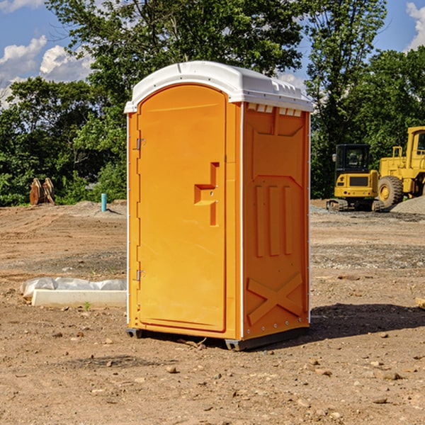 how often are the portable restrooms cleaned and serviced during a rental period in Woodbridge California